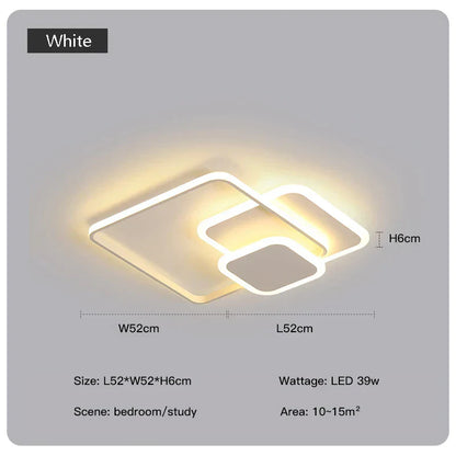 DecorBites™ LED Chandelier with Remote for Living Room, Bedroom - Modern White Ceiling Lamp