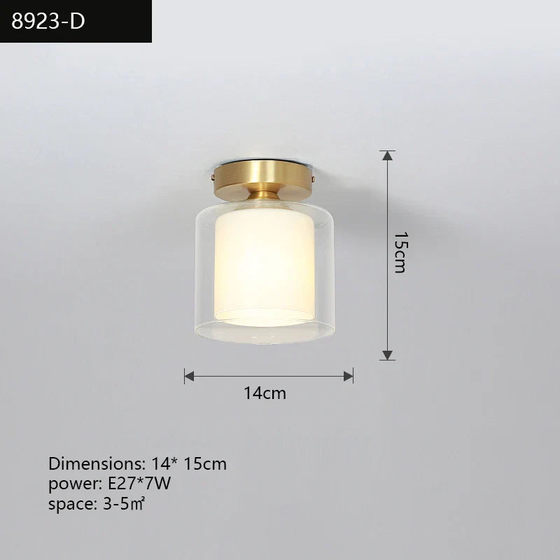 ثريا نحاسية من DecorBites™: مصباح سقف LED عصري للممرات وغرف المعيشة وديكور غرف النوم