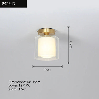 ثريا نحاسية من DecorBites™: مصباح سقف LED عصري للممرات وغرف المعيشة وديكور غرف النوم