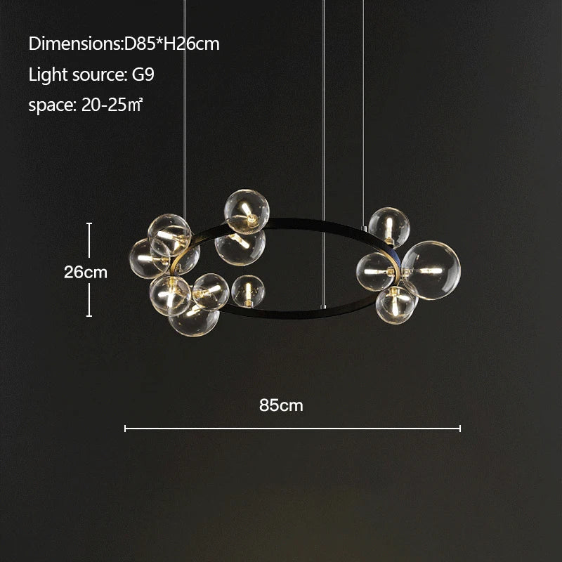 DecorBites™ Industrial Glass Pendant Chandelier Kitchen Dining Living Room Lighting