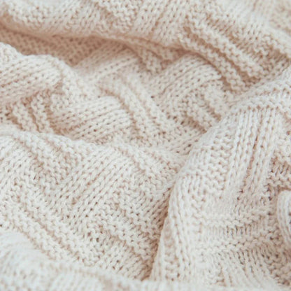 Manta DecorBites™ Cozy Fringed Plaid: Manta de sofá suave de acrílico tejido para decoración del hogar y ropa de cama.