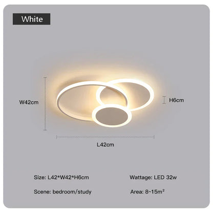 DecorBites™ LED Chandelier with Remote for Living Room, Bedroom - Modern White Ceiling Lamp