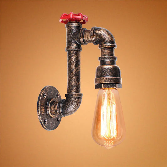 DecorBites™ Industrial Water Pipe Wall Light Sconce for Corridor Cafe Bar Decoration