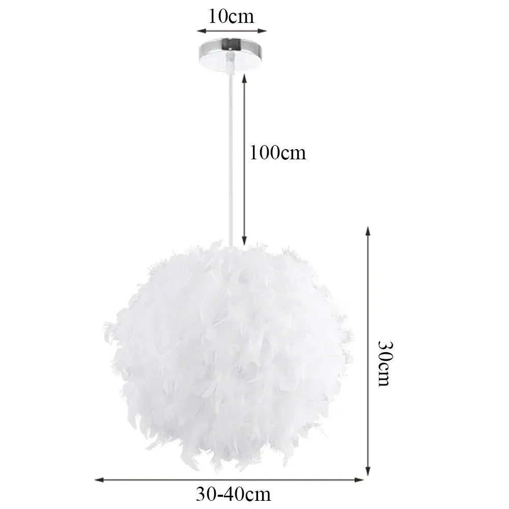 Modern Feather Pendant Light in White or Black