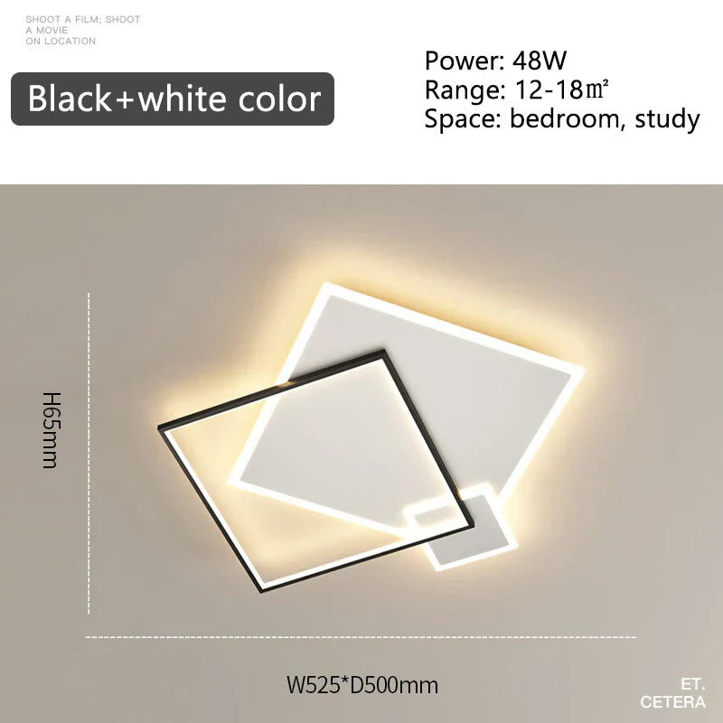 ثريا DecorBites™ LED باللون الأسود الذهبي: إضاءة ذكية حديثة لغرفة المعيشة وغرفة الطعام وغرفة النوم وغرفة الأطفال