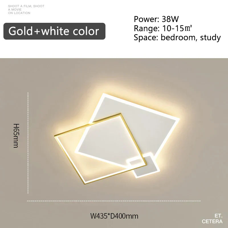 ثريا DecorBites™ LED باللون الأسود الذهبي: إضاءة ذكية حديثة لغرفة المعيشة وغرفة الطعام وغرفة النوم وغرفة الأطفال