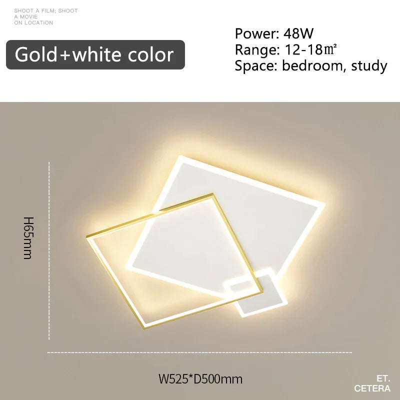 ثريا DecorBites™ LED باللون الأسود الذهبي: إضاءة ذكية حديثة لغرفة المعيشة وغرفة الطعام وغرفة النوم وغرفة الأطفال