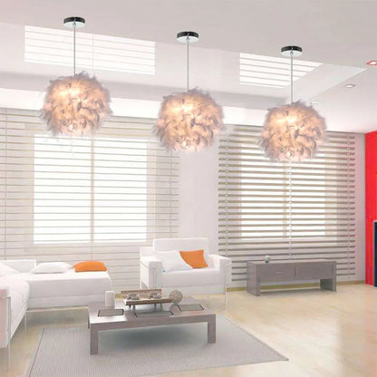 Modern Feather Pendant Light in White or Black