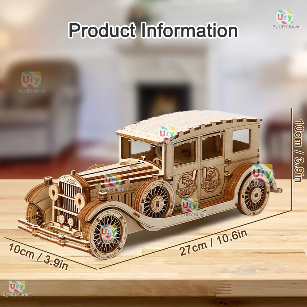 Ury 3D Vintage Wooden Car Puzzle