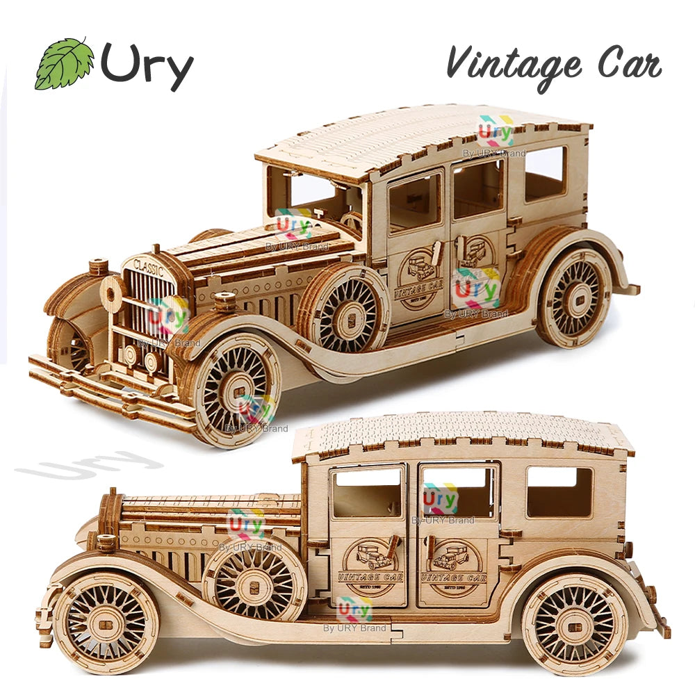 Ury 3D Vintage Wooden Car Puzzle