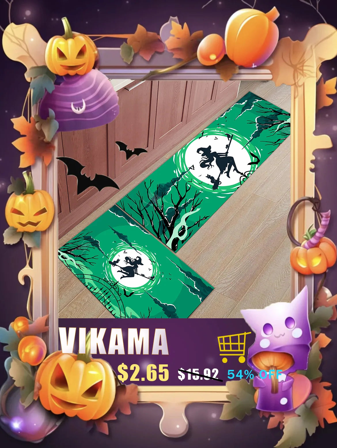 VIKAMA 3D Clown Halloween Floor Mat