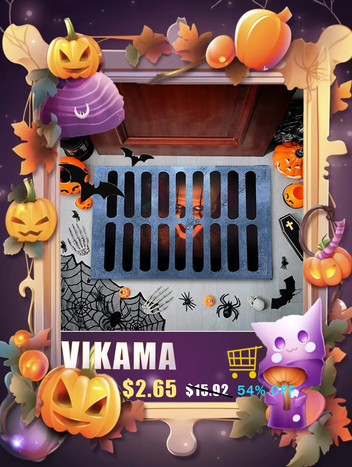 VIKAMA Cute Cat Velvet Carpet