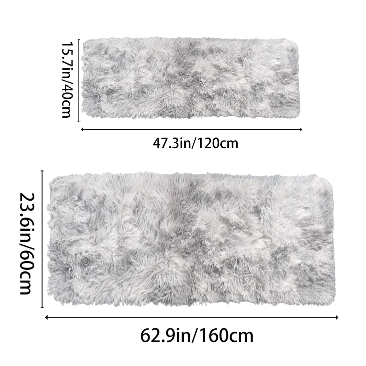 VIKAMA Fluffy Silk Wool Bedside Rug