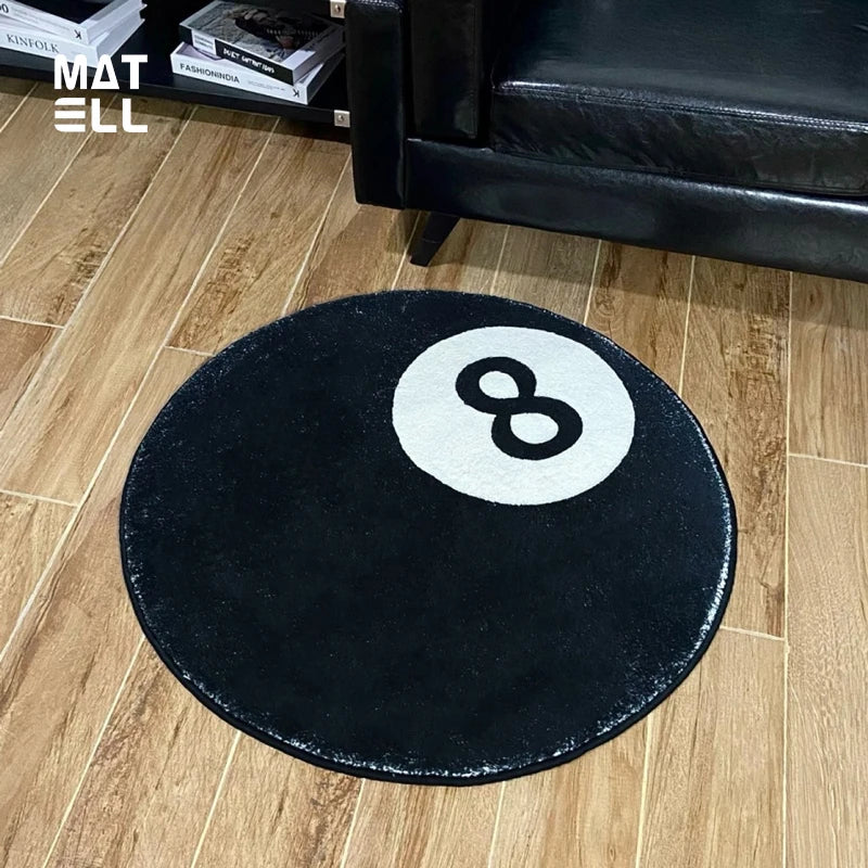 VIKAMA Retro 8 Ball Velvet Rug