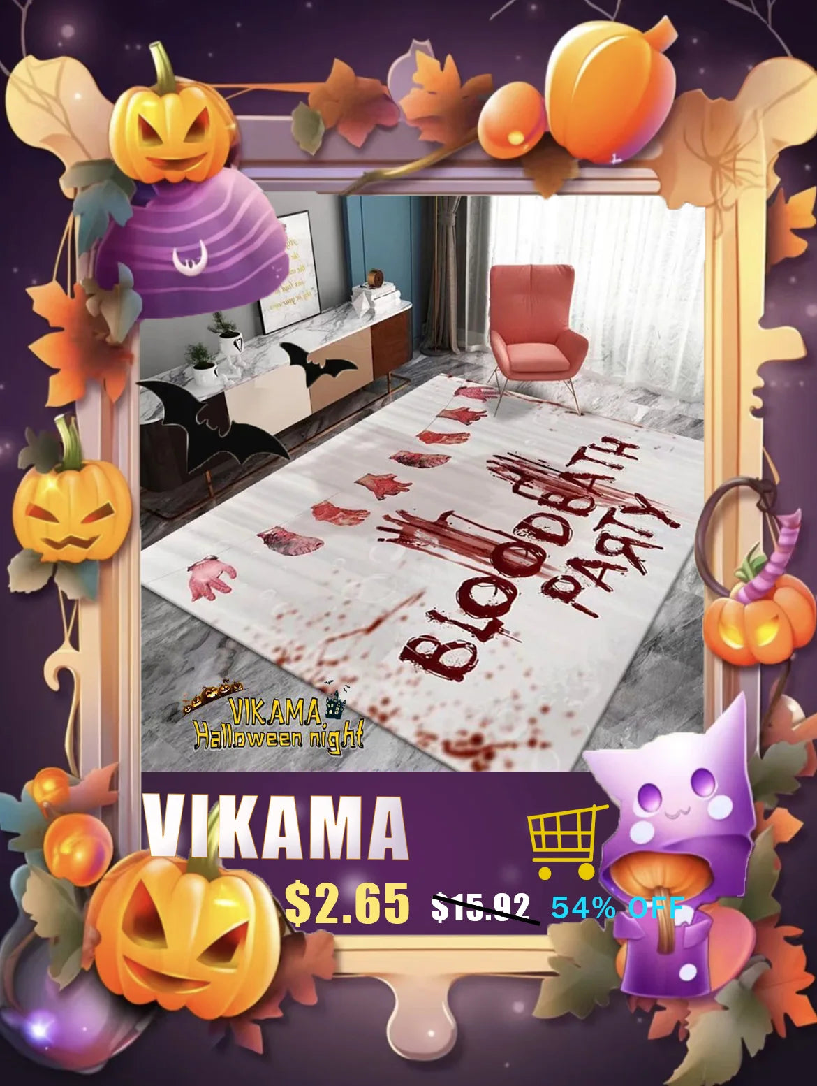 VIKAMA Trendy Boys Soft and Comfortable Crystal Velvet Living Room Carpet Home Bedroom Bedside Floor Cushion Sofa Blanket