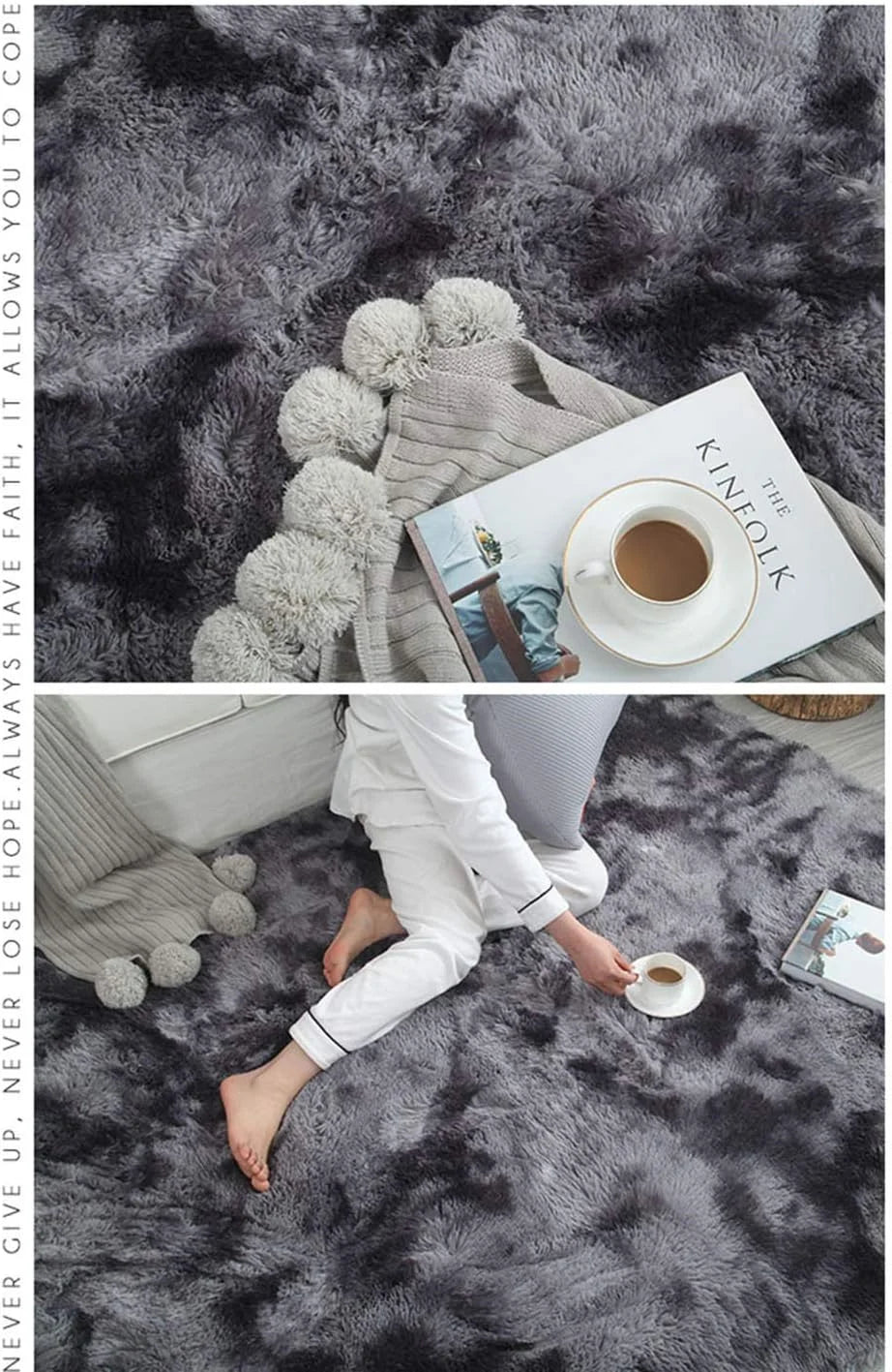 VIKAMA Waterproof Silk Wool Rug