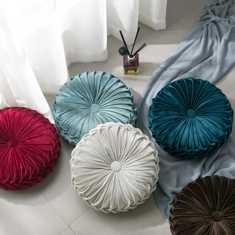 Velvet Round Throw Pillow - 35cm