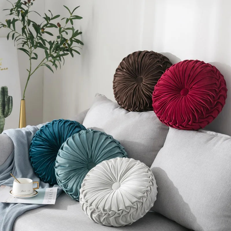 Velvet Round Throw Pillow - 35cm