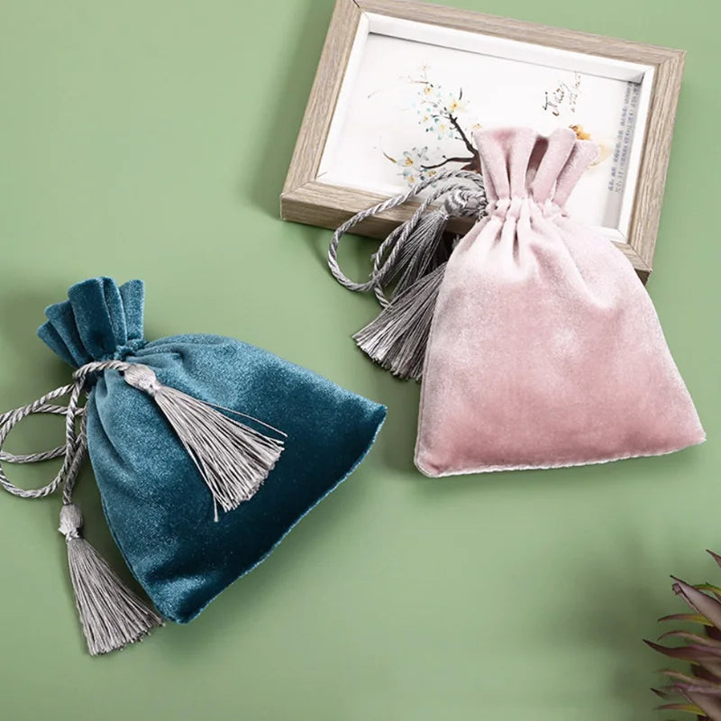 Velvet Tassel Gift Bags Set