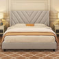 Velvet Upholstered Winged Bed Frame