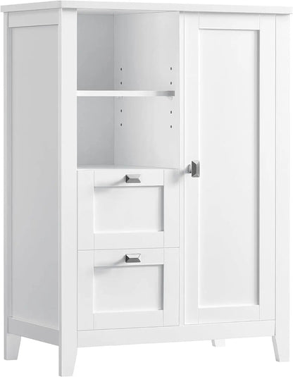 Versatile White Wood Storage Cabinet