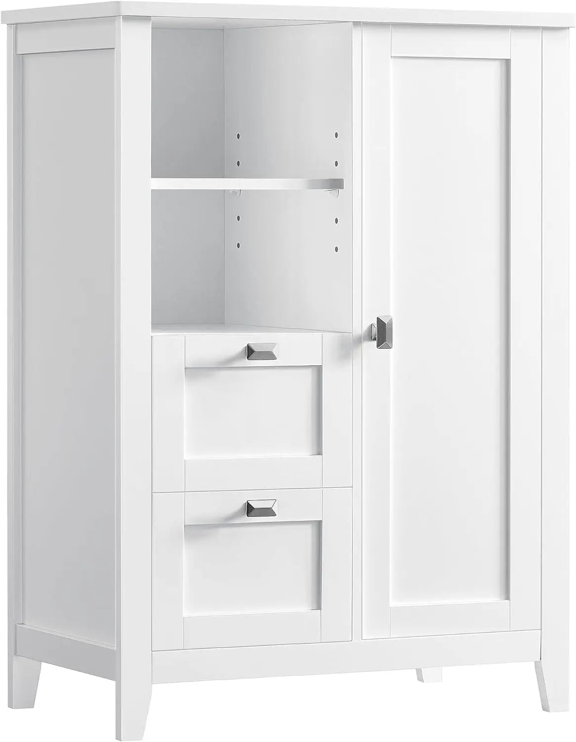 Versatile White Wood Storage Cabinet