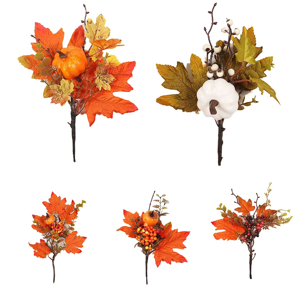 Vibrant Artificial Maple Leaves Branch