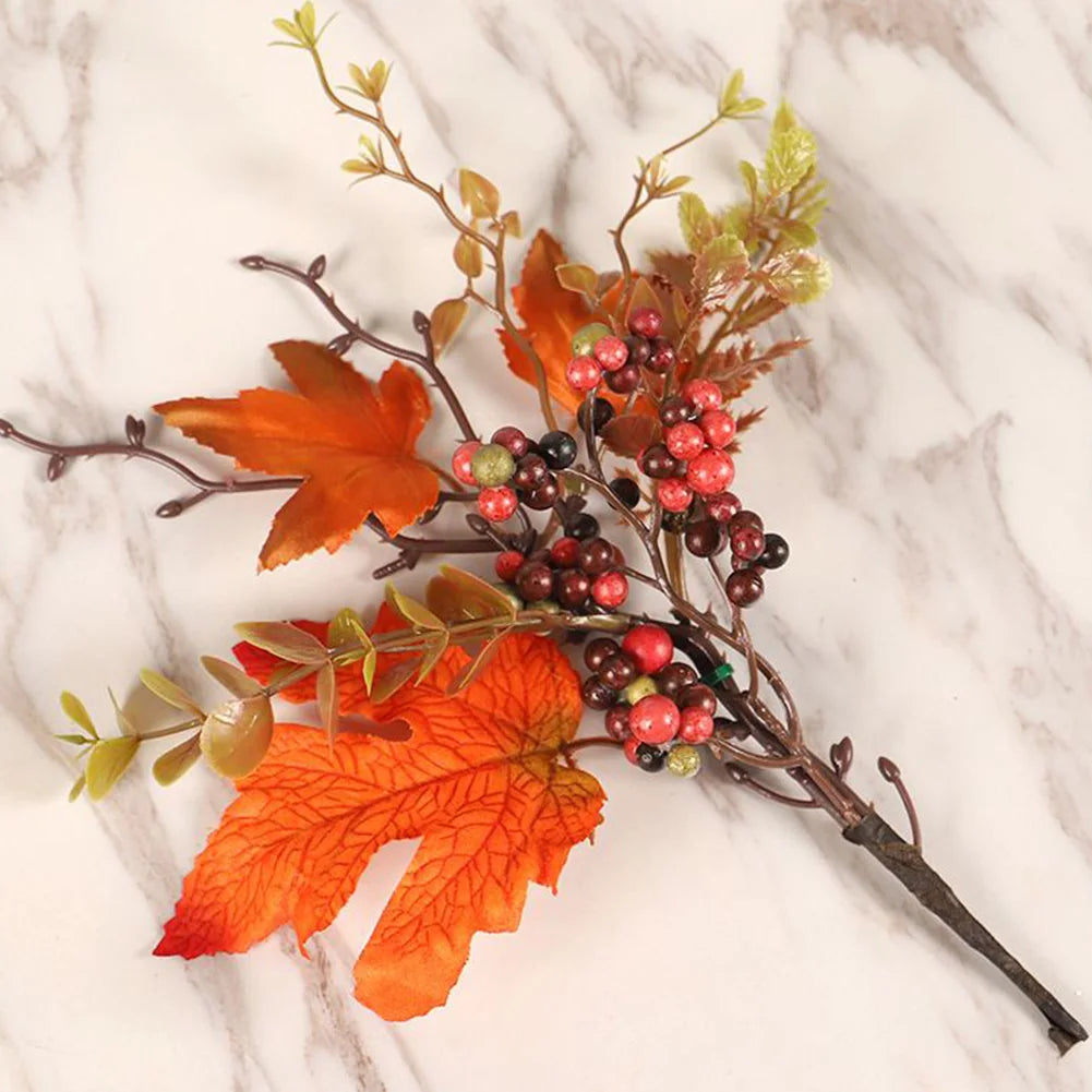 Vibrant Artificial Maple Leaves Branch