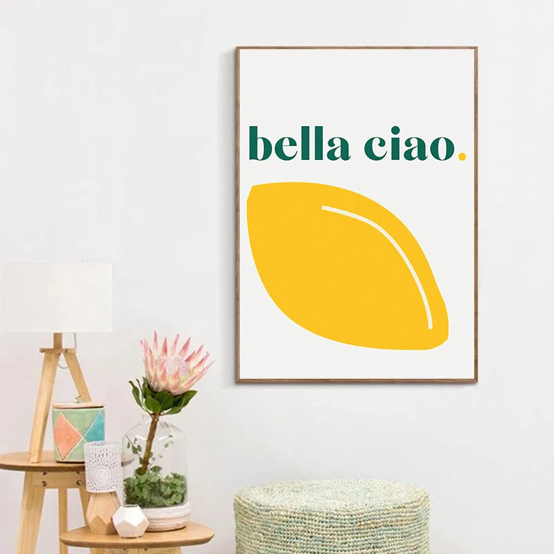 Vibrant Lemon Orange Canvas Art