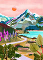 Vibrant Mountain City Canvas Art