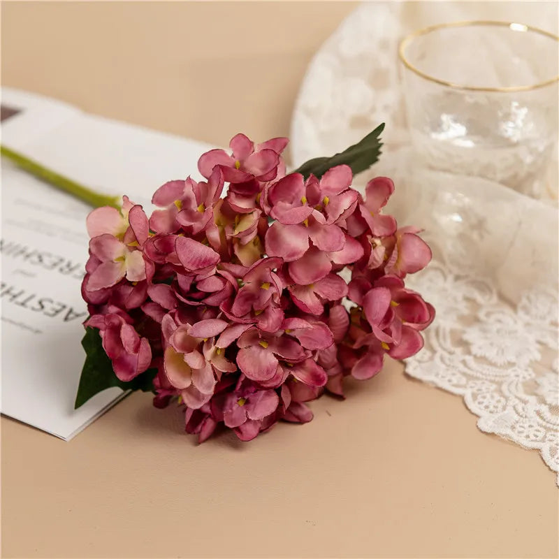 Vibrant Silk Hydrangea Branches for Decor