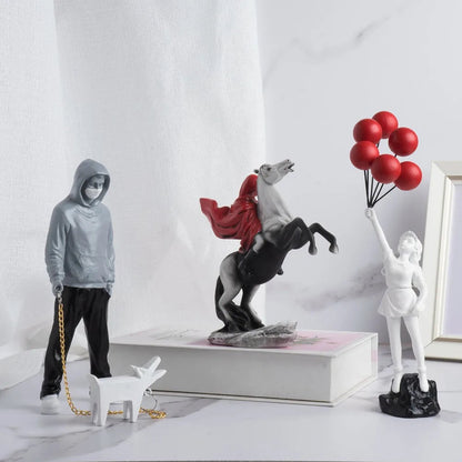 Vilead Banksy Flower Thrower Statue