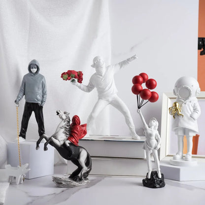 Vilead Banksy Flower Thrower Statue