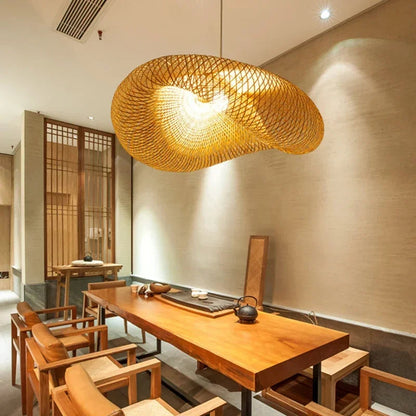 Vintage Bamboo Woven LED Pendant Light