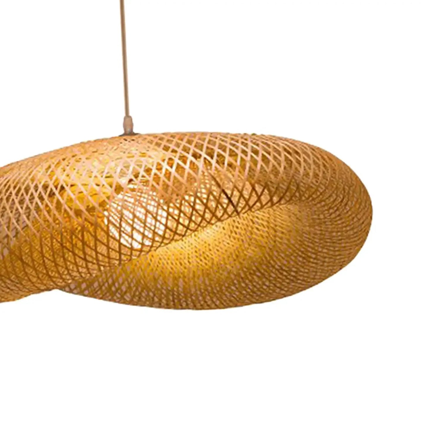 Vintage Bamboo Woven LED Pendant Light