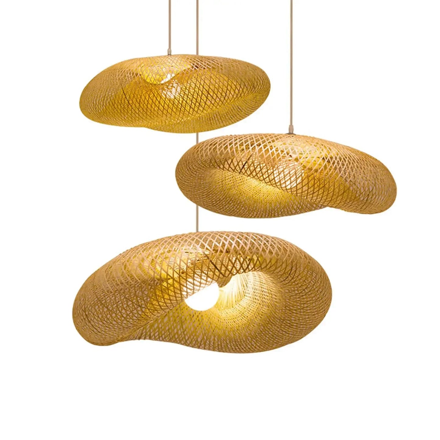 Vintage Bamboo Woven LED Pendant Light