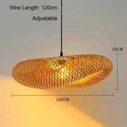 Vintage Bamboo Woven LED Pendant Light