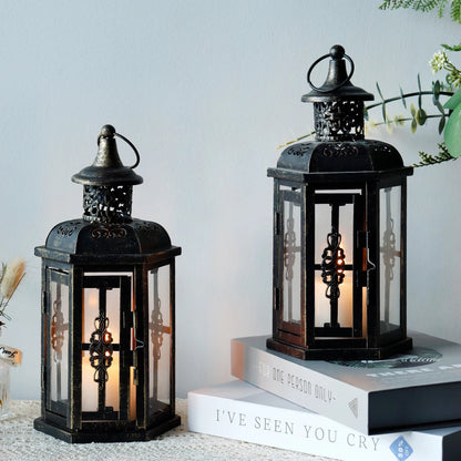 Vintage Black Iron Hanging Lanterns