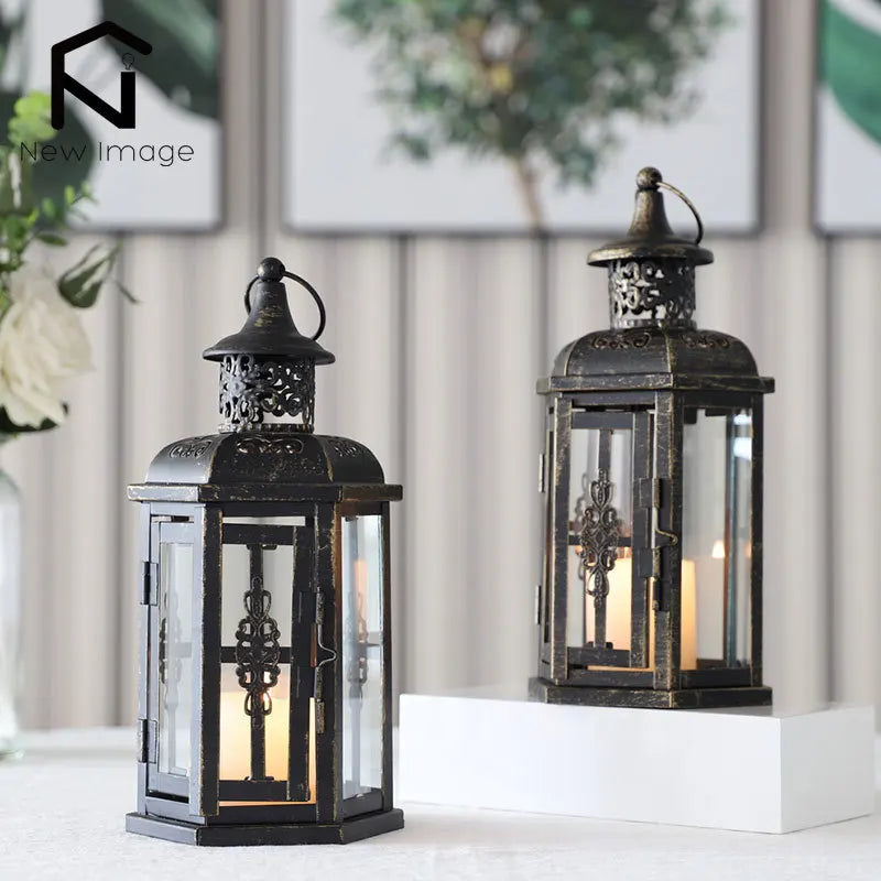 Vintage Black Iron Hanging Lanterns