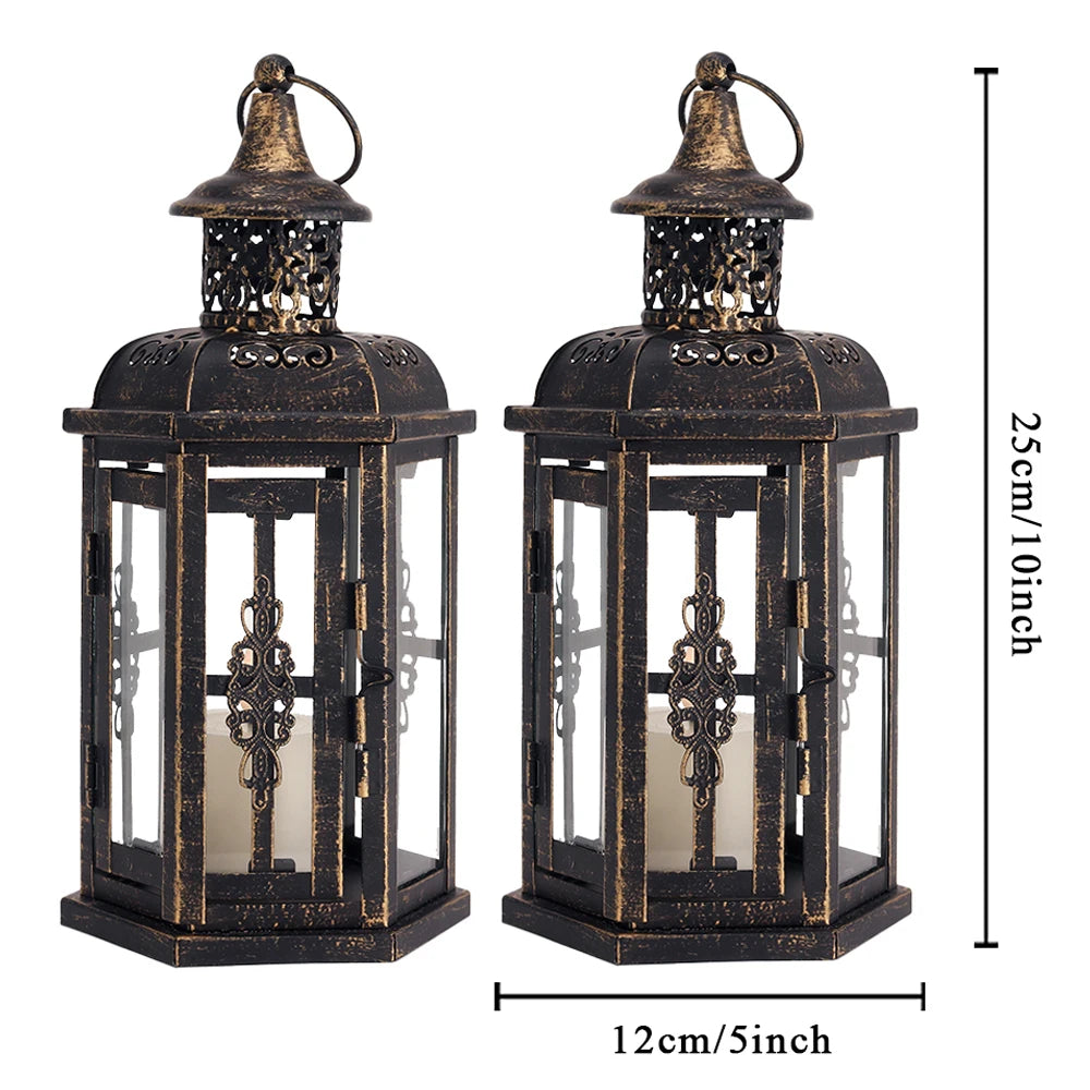 Vintage Black Iron Hanging Lanterns