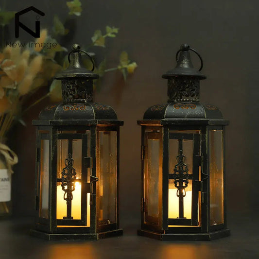 Vintage Black Iron Hanging Lanterns