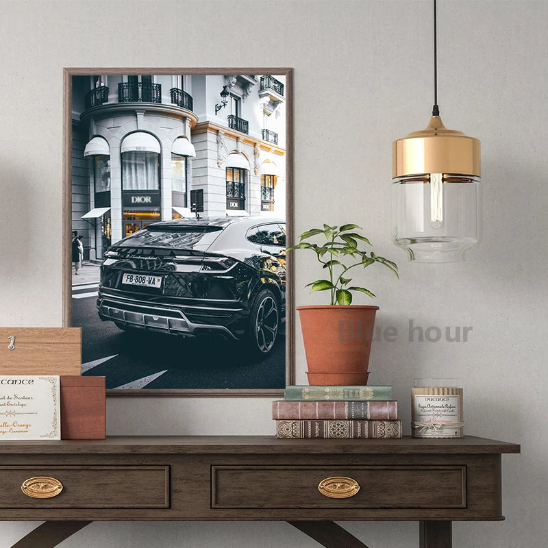 Vintage Black White Street Canvas