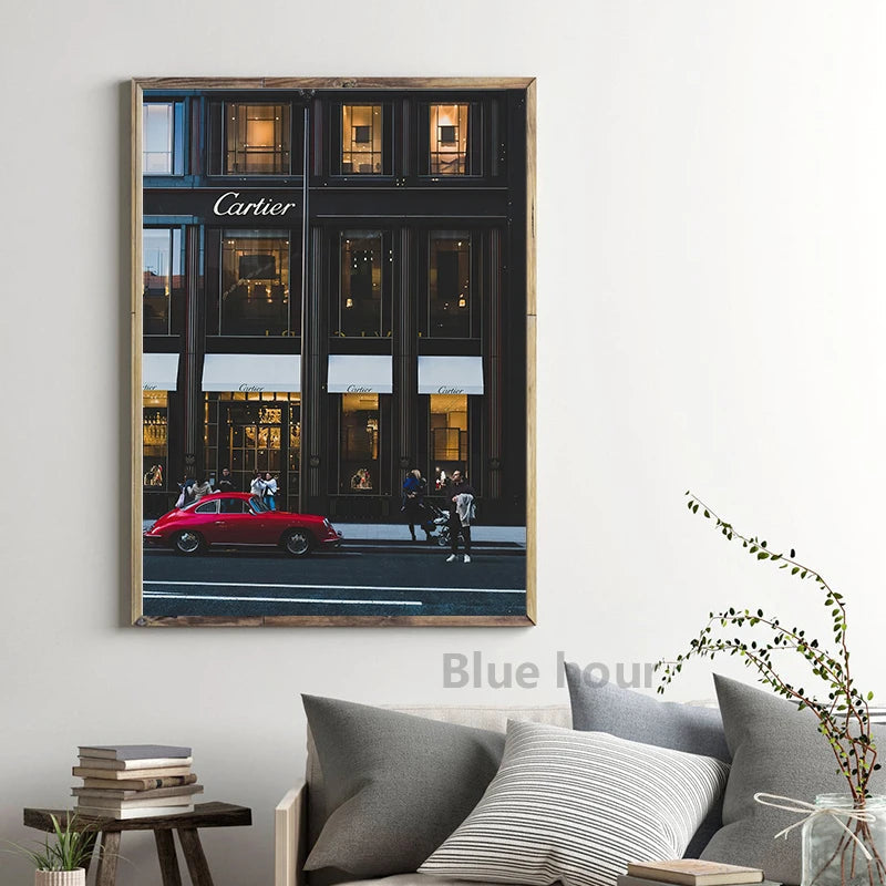 Vintage Black White Street Canvas