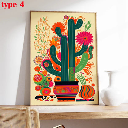 Vintage Cactus Poster A4 A3 Print