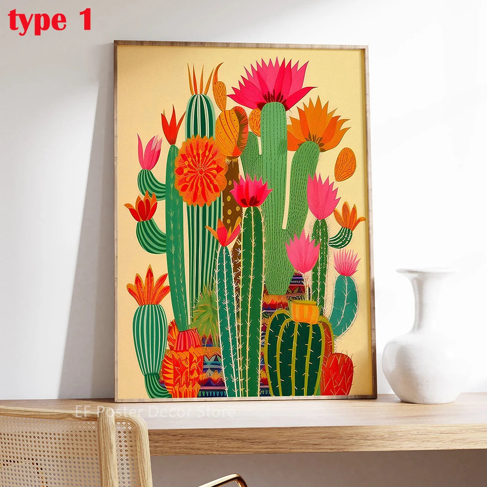 Vintage Cactus Poster A4 A3 Print