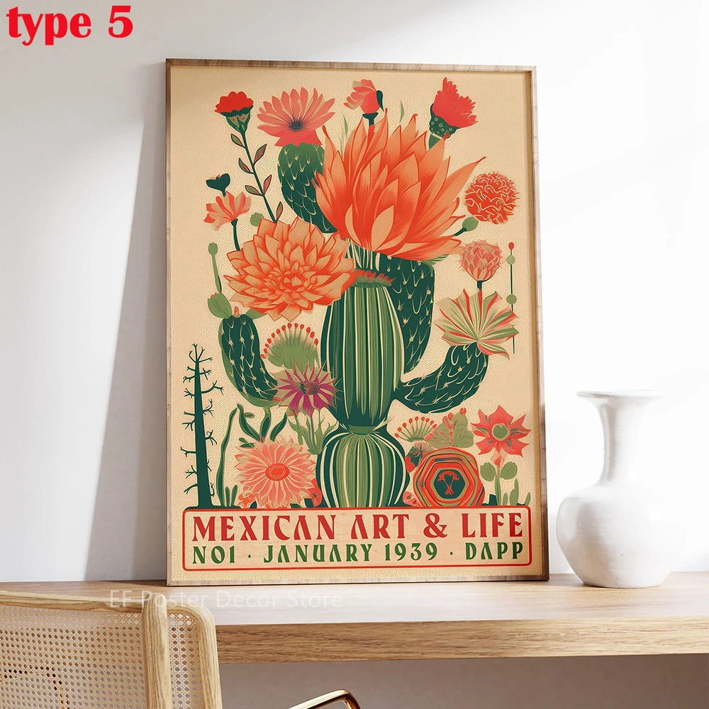 Vintage Cactus Poster A4 A3 Print