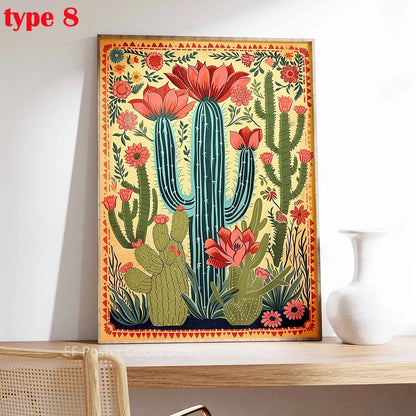 Vintage Cactus Poster A4 A3 Print