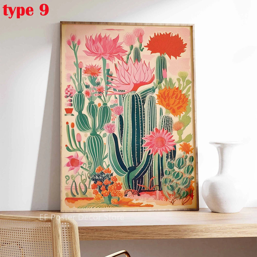 Vintage Cactus Poster A4 A3 Print