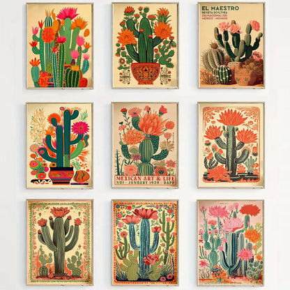 Vintage Cactus Poster A4 A3 Print