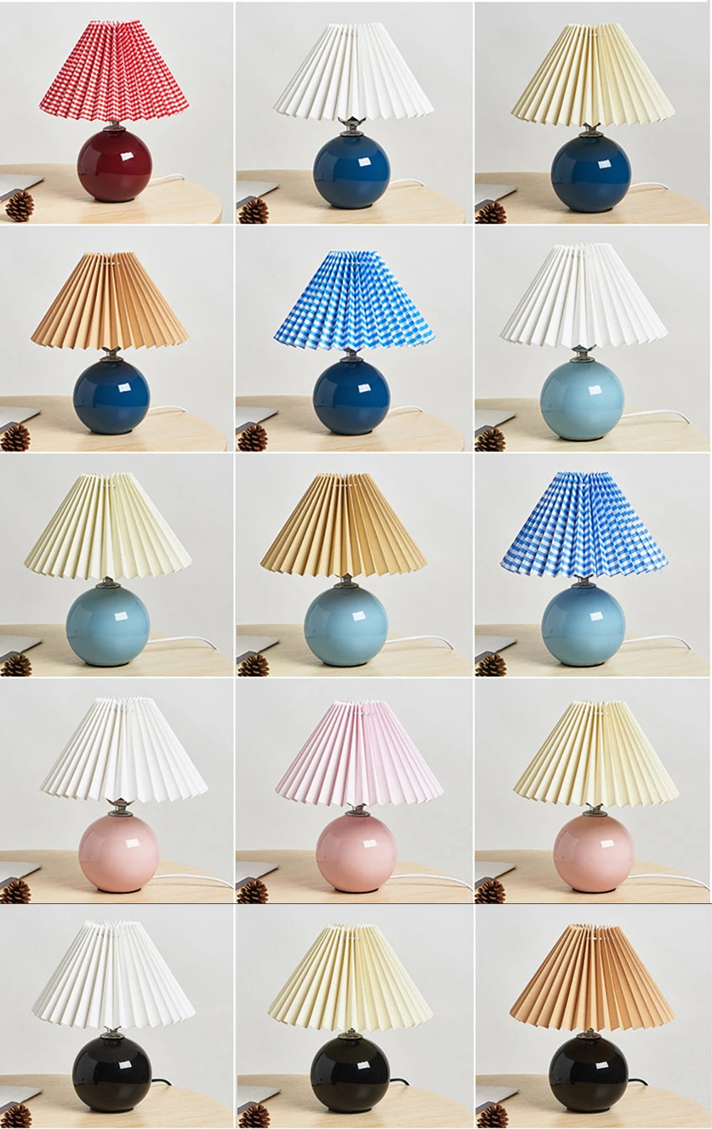 Vintage Ceramic Table Lamp with LED